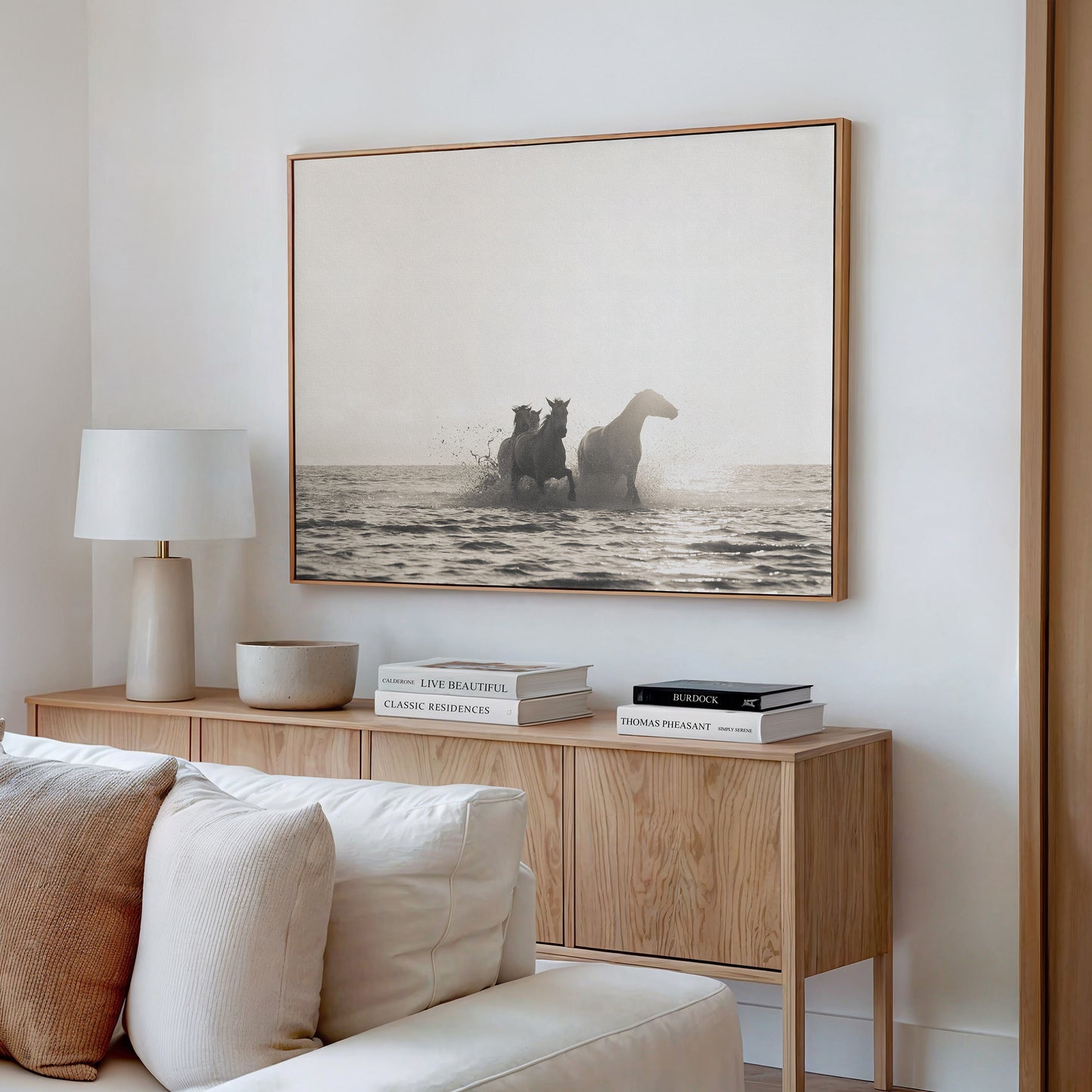 Horse wall art in contemporary home