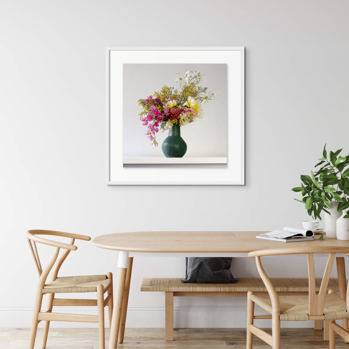 Colourful Square Format Floral Art Print